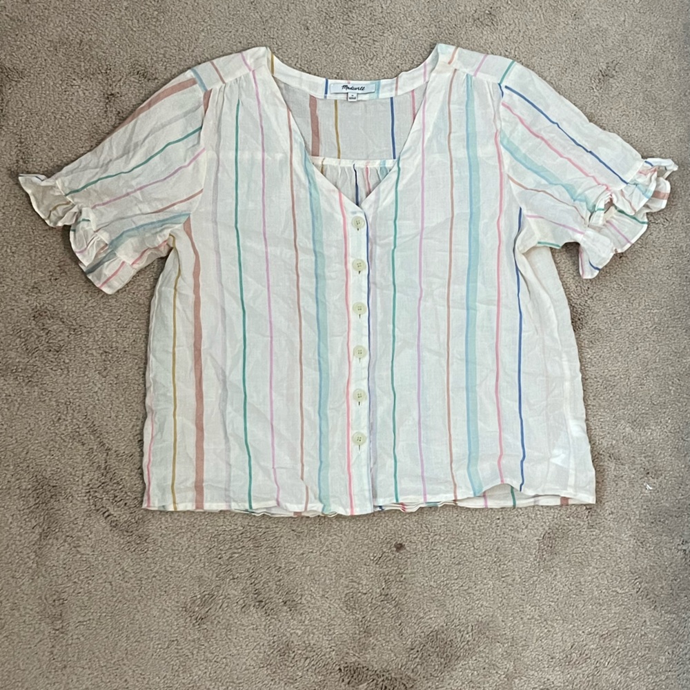 Madewell Striped Cotton Top, Size M